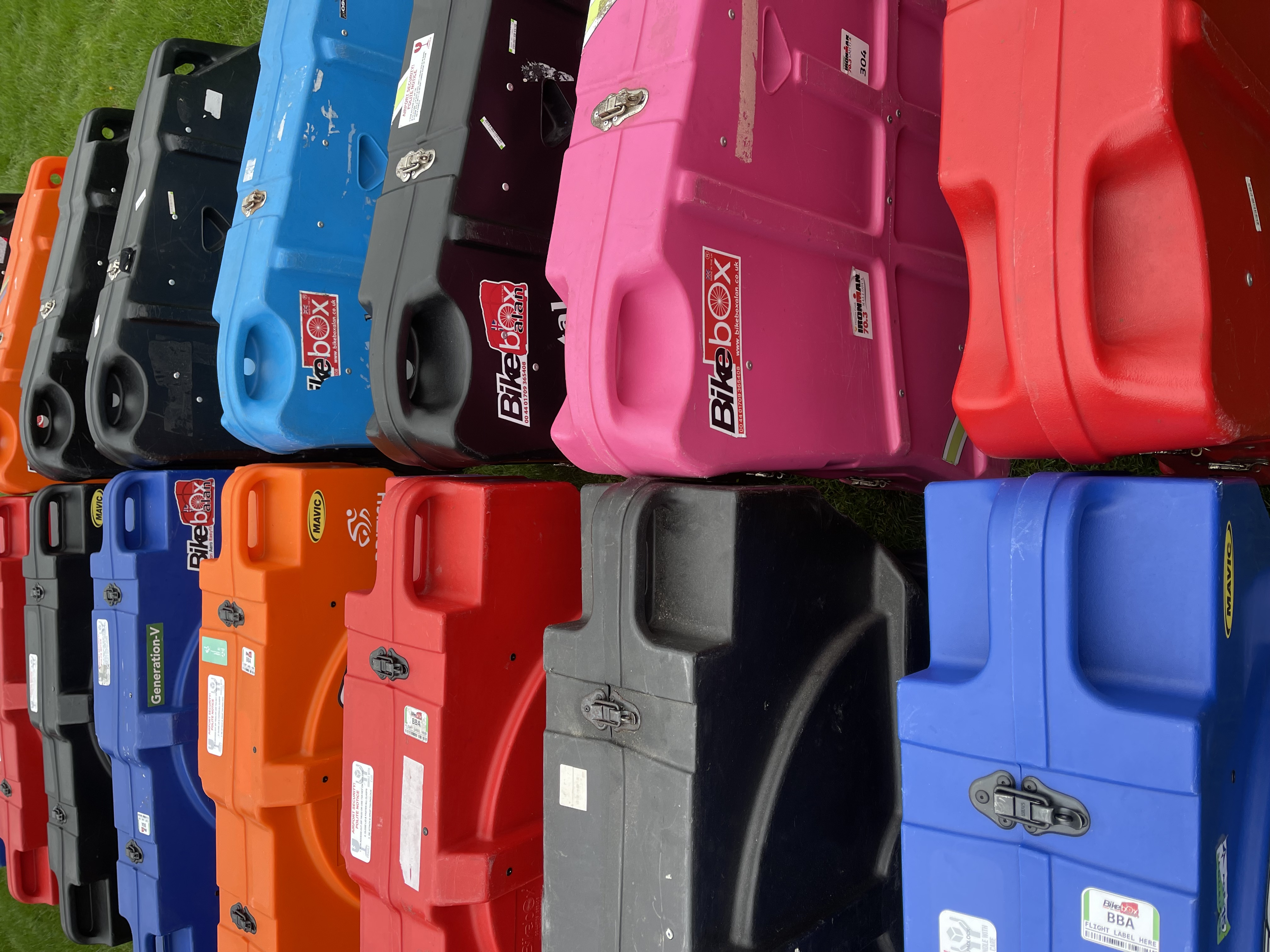 Bike Box Hire UK boxes lined up